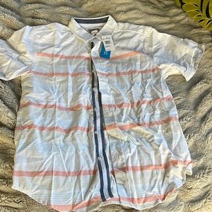 NWT boys 10/12 Penguin Button Up